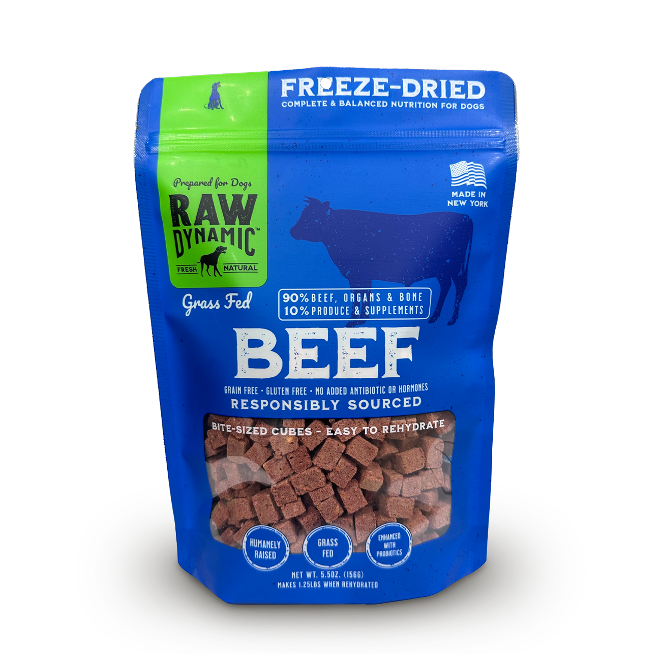 Raw Dynamic Freeze Dried Beef Dog Food 14oz