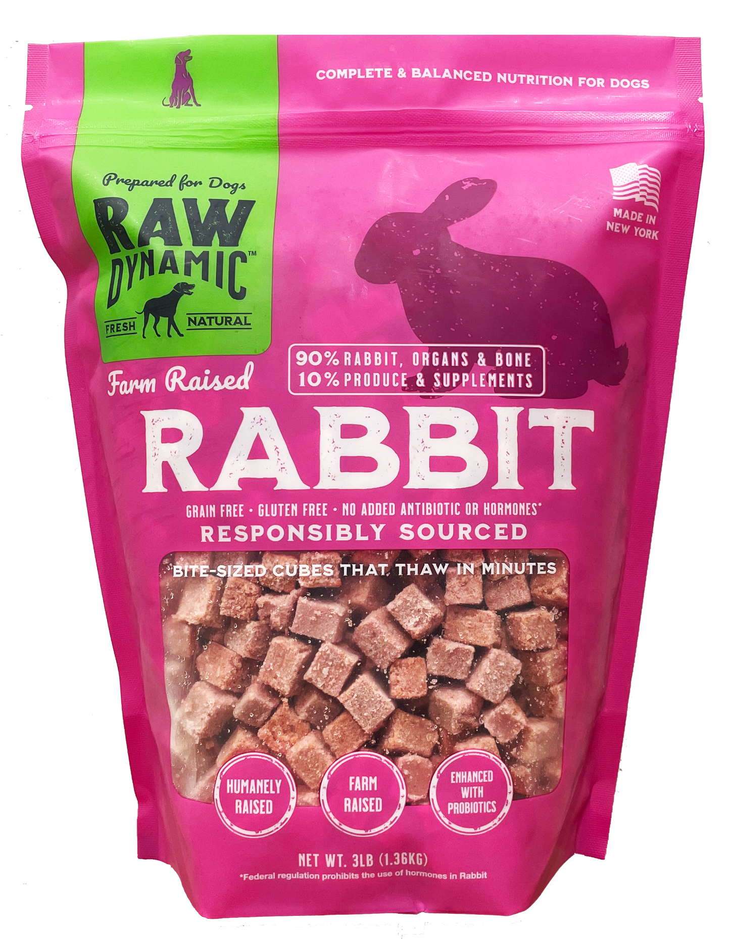 Raw Dynamic Rabbit Frozen 3lb