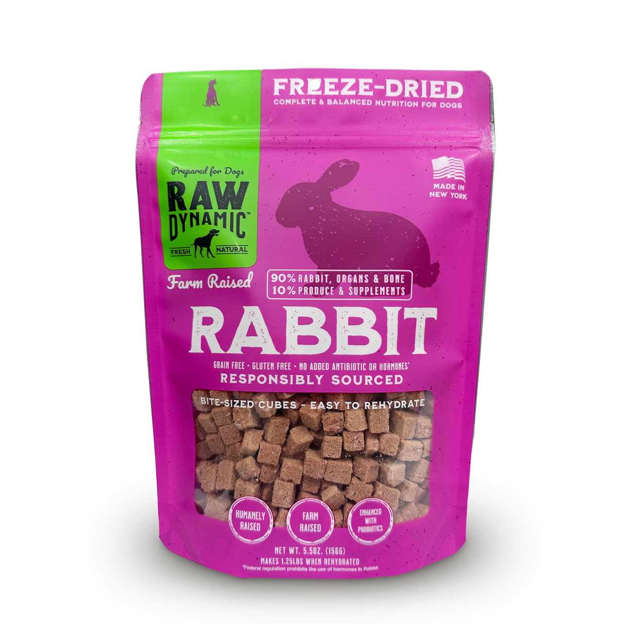 Raw Dynamic Freeze Dried Rabbit Dog Food 5.5oz