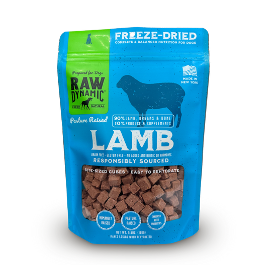Raw Dynamic Freeze Dried Canine Lamb Recipe 5.5oz bag