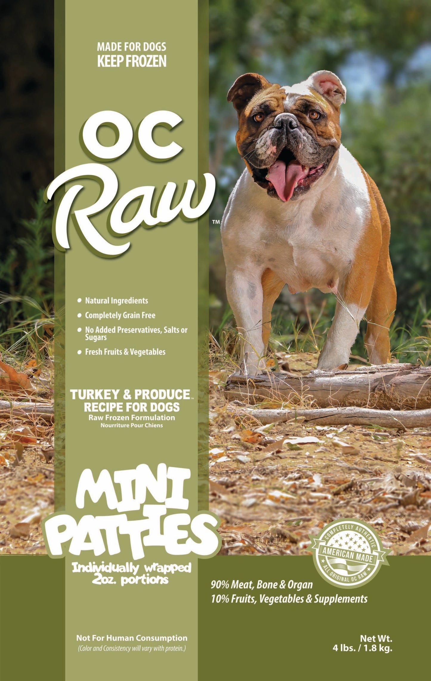 OC Raw Turkey & Produce 4lb Mini Patties